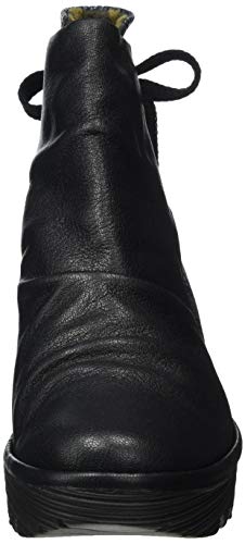 FLY LONDON Yama, Botas Cortas al Tobillo para Mujer, Black/Black Grey, 40 EU
