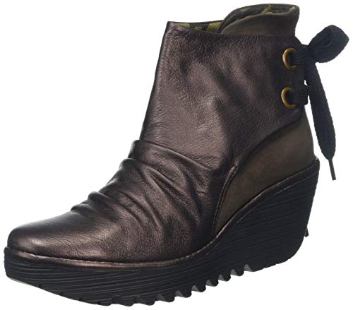 Fly London Yama, Botines Mujer, Rojo (Burgundy/Grey 064), 36.5 EU