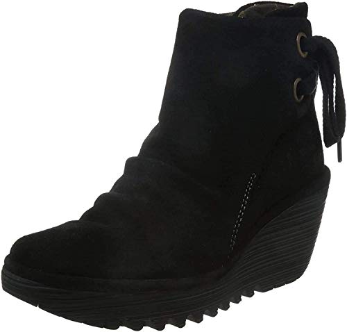 Fly London Yama, Botines plataforma para Mujer, Negro (Black 006), 38 EU