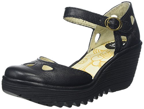 Fly London Yuna, Sandalias Mujer, Negro (BLACK 090), 37 EU