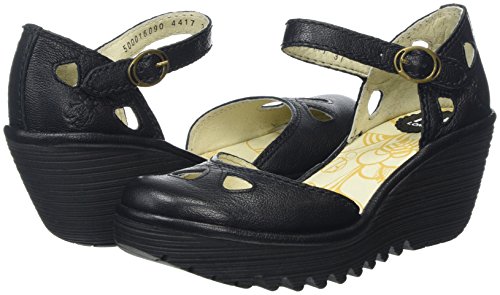 Fly London Yuna, Sandalias Mujer, Negro (BLACK 090), 37 EU
