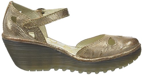 Fly London Yuna, Zapatos de tacón con Punta Cerrada Mujer, Dorado (Luna), 42 EU