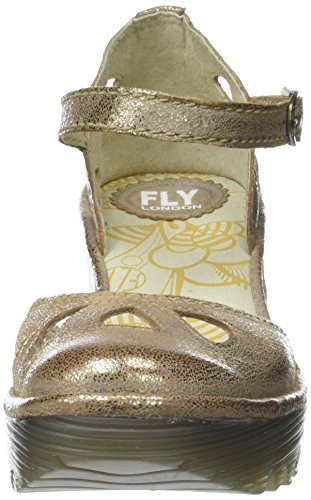 Fly London Yuna, Zapatos de tacón con Punta Cerrada Mujer, Dorado (Luna), 42 EU