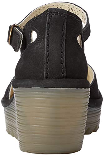 Fly London Yuna, Zapatos de tacón con Punta Cerrada Mujer, Negro (Black (Cristal Sole) 142), 42 EU