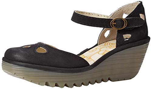 Fly London Yuna, Zapatos de tacón con Punta Cerrada Mujer, Negro (Black (Cristal Sole) 142), 42 EU