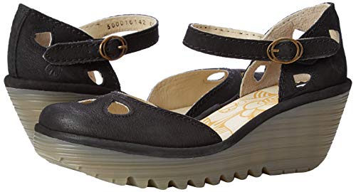 Fly London Yuna, Zapatos de tacón con Punta Cerrada Mujer, Negro (Black (Cristal Sole) 142), 42 EU