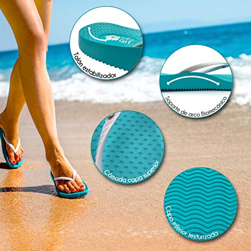 FOOTACTIVE Chanclas Ortopédicas Tiki Girl - AQUA L SPAIN (40/41.5 EU)