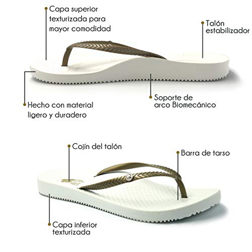 FOOTACTIVE Chanclas Ortopédicas Tiki Girl - WHITE L SPAIN