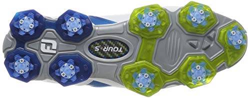 FootJoy Tour S, Zapatillas de Golf para Hombre, Blanco (Blanco/Azul 55301), 42 EU