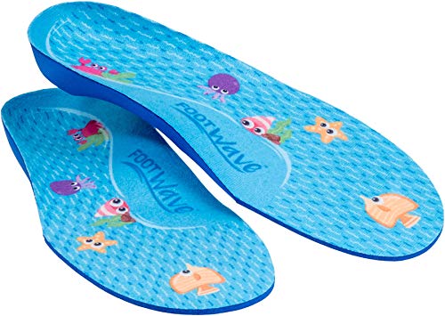 FootWave Kids Supi Plantillas de zapatos para niños | plantillas ortopédicas con soporte para el arco | Corrección de la desalineación del pie y absorción de impactos activa en caso de golpe de talón