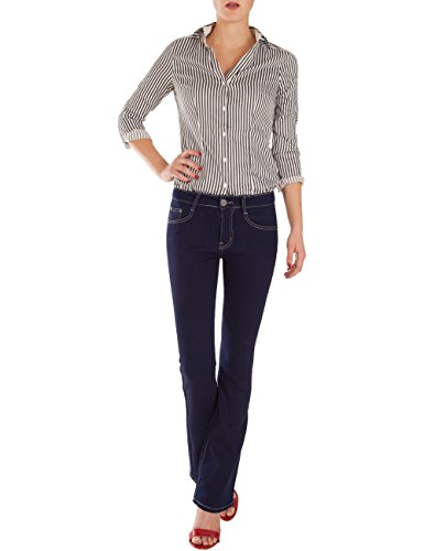 Fraternel Pantalones Vaqueros Mujer Corte Bota Boot-Cut Azul Oscuro 3XL