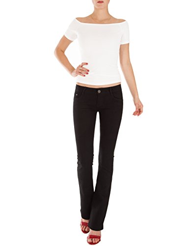 Fraternel Pantalones Vaqueros Mujer Corte Bota Boot-Cut Negro XL