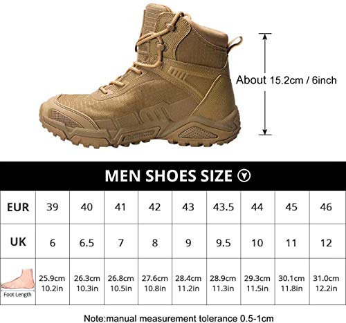 FREE SOLDIER Botas de Escalada Impermeable Tacticas Hombre Botas Militares Transpirables Botas de Seguridad Hombre Trabajo Ligeros Zapatos de Montaña Trekking(Marrón-Impermeable,40EU)