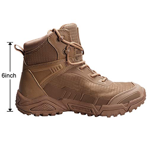 FREE SOLDIER Botas de Escalada Impermeable Tacticas Hombre Botas Militares Transpirables Botas de Seguridad Hombre Trabajo Ligeros Zapatos de Montaña Trekking(Marrón-Impermeable,42EU)