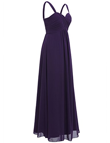 Freebily Vestido Elegante de Boda Fiesta Cóctel para Mujer Dama de Honor Vestido Largo Verano Morado Oscuro 34