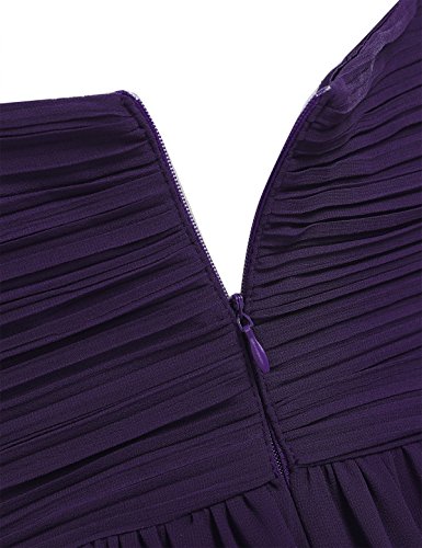 Freebily Vestido Elegante de Boda Fiesta Cóctel para Mujer Dama de Honor Vestido Largo Verano Morado Oscuro 34