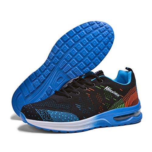 FUJIA Men's Q Air Cushion Running Shoes Knitted Fabric Sneakers Bright Colors Suitable Woven for Young People Fashion