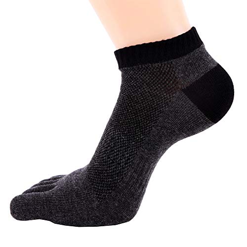 FULLANT 5 pares de calcetines de cinco dedos para hombre, de algodón, para correr, mini calcetines