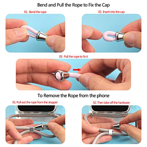 Funda con Cuerda para iPhone 11 Pro MAX, Carcasa Transparente TPU Suave Silicona Case con Correa Colgante Ajustable Collar Correa de Cuello Cadena Cordón para iPhone 11 Pro MAX 6.5'' - Oro Rosa