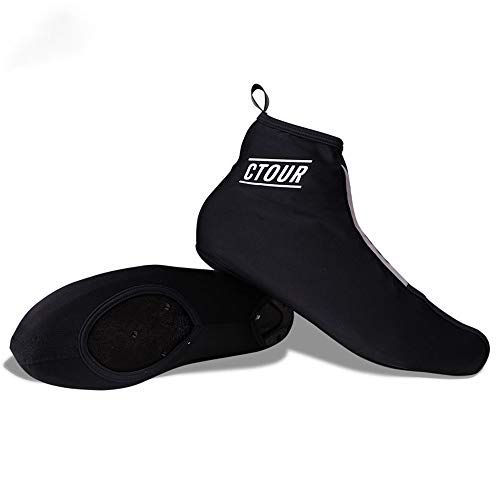 Fundas para zapatos de bicicleta de alta elasticidad de lycra con bloqueo de vigas de seguridad para zapatos de montar en bicicleta de montaña y carretera, para hombres y mujeres (tamaño: M)