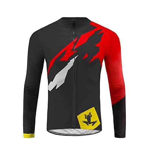 Future Sports UGLYFROG Jersey de Ciclismo de Visibilidad Extrema, de Manga Larga, Ajuste Slim Fit, Camiseta de MTB Winter Fleece Ropa Hombre Top