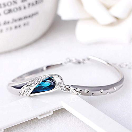 FyaWTM Pulsera Moda 925   brazaletes de Pulsera de Zapato de Cristal de Plata para Mujer joyería de Plata 925