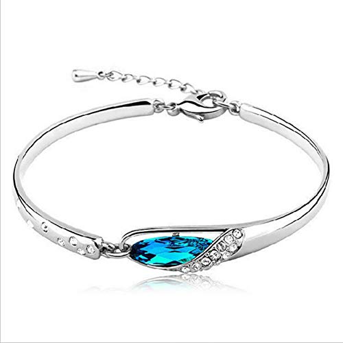 FyaWTM Pulsera Moda 925   brazaletes de Pulsera de Zapato de Cristal de Plata para Mujer joyería de Plata 925