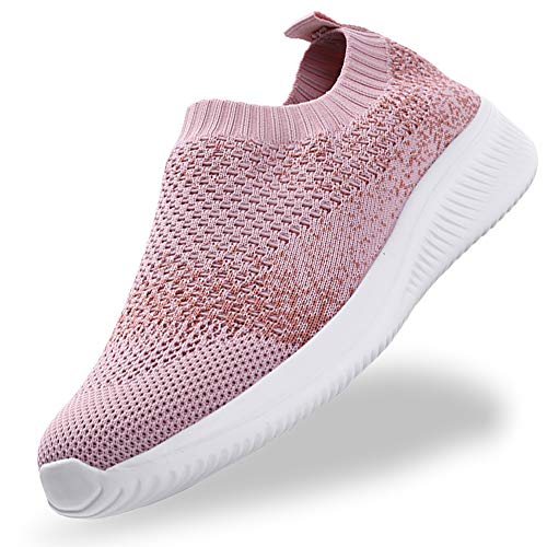 Gaatpot Mujer Zapatillas Casual Mocasines Mesh Calzados para Correr en Asfalto Zapatillas de Estar por Casa Deportivo de Exterior Zapatos Pink 36.5/37EU=37CN