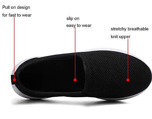 Gaatpot Mujer Zapatillas Casual Mocasines Mesh Calzados para Correr en Asfalto Zapatillas de Estar por Casa Deportivo de Exterior Zapatos Schwarz 39.5/40EU=40CN