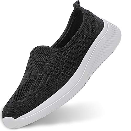 Gaatpot Mujer Zapatillas Casual Mocasines Mesh Calzados para Correr en Asfalto Zapatillas de Estar por Casa Deportivo de Exterior Zapatos Schwarz 39.5/40EU=40CN