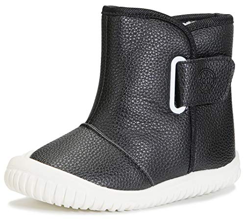 Gaatpot Unisex Bebé Botas de Nieve Zapatos de Invierno Moda Botines Calzado Piel sintética Termica Además Boots Negro 30EU=29CN