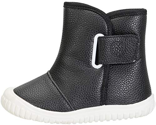 Gaatpot Unisex Bebé Botas de Nieve Zapatos de Invierno Moda Botines Calzado Piel sintética Termica Además Boots Negro 30EU=29CN
