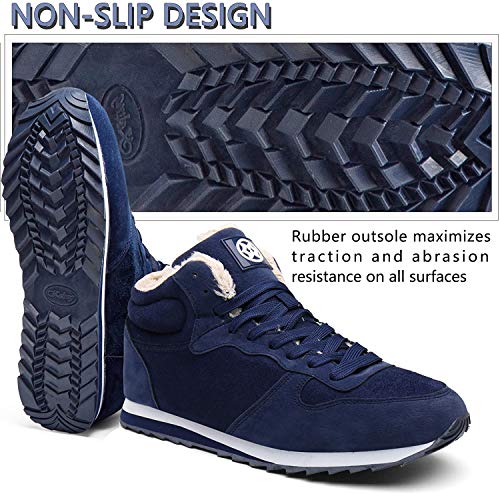 Gaatpot Zapatos Invierno Botas Forradas de Nieve Zapatillas Sneaker Botines Planas para Hombres Adulto Unisex Azul EU 39 / CN 40