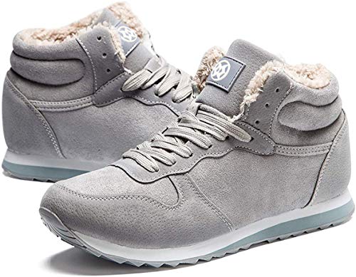 Gaatpot Zapatos Invierno Botas Forradas de Nieve Zapatillas Sneaker Botines Planas para Hombres Adulto Unisex Gris EU 47 / CN 49
