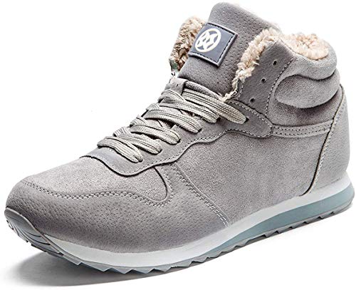 Gaatpot Zapatos Invierno Botas Forradas de Nieve Zapatillas Sneaker Botines Planas para Hombres Adulto Unisex Gris EU 47 / CN 49