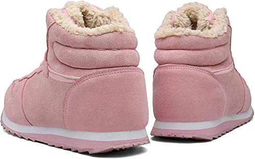 Gaatpot Zapatos Invierno Botas Forradas de Nieve Zapatillas Sneaker Botines Planas para Hombres Adulto Unisex Rosa EU 39.5 / CN 41