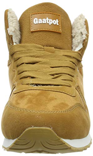 Gaatpot Zapatos Invierno Botas Forradas de Nieve Zapatillas Sneaker Botines Planas para Hombres Mujer Amarillo EU 36 = CN 37