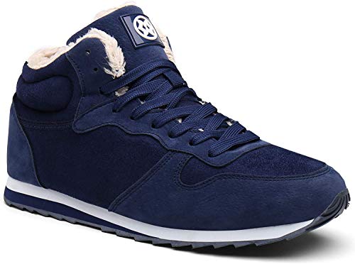 Gaatpot Zapatos Invierno Botas Forradas de Nieve Zapatillas Sneaker Botines Planas para Hombres Mujer Azul EU 38 = CN 39