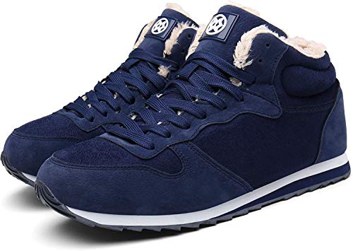 Gaatpot Zapatos Invierno Botas Forradas de Nieve Zapatillas Sneaker Botines Planas para Hombres Mujer Azul EU 38 = CN 39