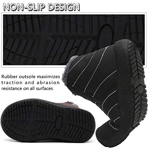 Gaatpot Zapatos Invierno Niña Niño Botas de Nieve Forradas Zapatillas Sneaker Botines Planas para Unisex Niños Gris(Niños) 31.5 EU = 32 CN