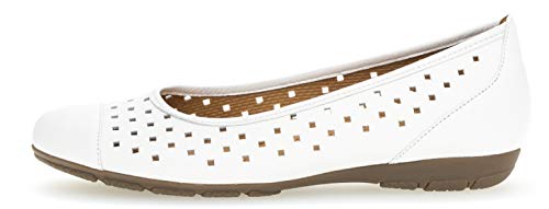 Gabor 24.169 Mujer,Bailarinas Clásicas,Zapatos Planos,Zapatos de Verano,clásicamente Elegantes,Hovercraft- Luftkammernsohle,Übergrößen,Weiss,4 UK