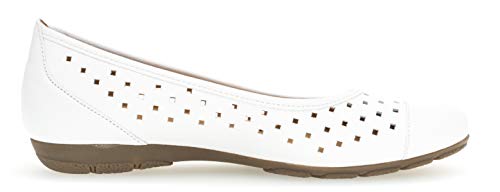 Gabor 24.169 Mujer,Bailarinas Clásicas,Zapatos Planos,Zapatos de Verano,clásicamente Elegantes,Hovercraft- Luftkammernsohle,Übergrößen,Weiss,4 UK