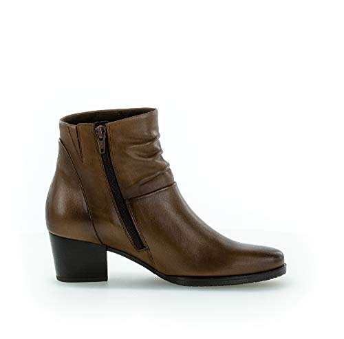 Gabor Mujer Botines, señora Ankle Boots, Botas,Botas de Media caña,Botines,botín,Tobillo Alto,Cremallera,Cognac/EF (Micro),42 EU / 8 UK