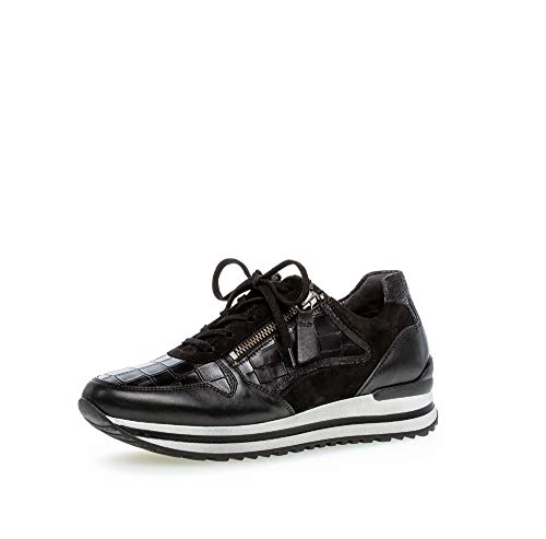 Gabor Mujer Zapatillas, señora Bajo,Calzado bajo,Calzado de Calle,Calzado Deportivo,Suela de Plataforma,Ocio,Schwarz,40 EU / 6.5 UK