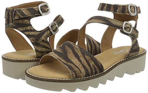 Gabor Shoes Comfort Sport, Sandalia con Pulsera Mujer, Beige (Camel 22), 37.5 EU