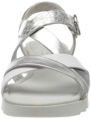 Gabor Shoes Comfort Sport, Sandalia con Pulsera Mujer, Gris (Silver Pink (Jute) 90), 42 EU