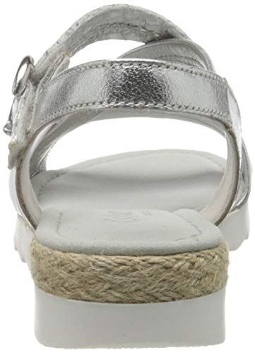 Gabor Shoes Comfort Sport, Sandalia con Pulsera Mujer, Gris (Silver Pink (Jute) 90), 42 EU