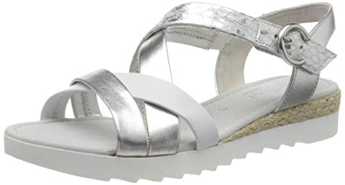 Gabor Shoes Comfort Sport, Sandalia con Pulsera Mujer, Gris (Silver Pink (Jute) 90), 42 EU