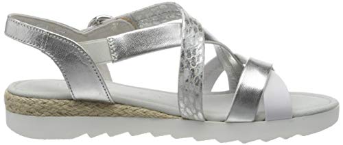 Gabor Shoes Comfort Sport, Sandalia con Pulsera Mujer, Gris (Silver Pink (Jute) 90), 42 EU