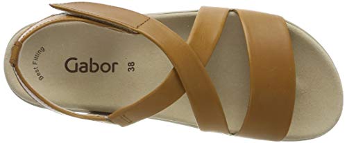 Gabor Shoes Gabor Casual, Sandalia con Pulsera Mujer, Beige (Cognac 24), 38 EU